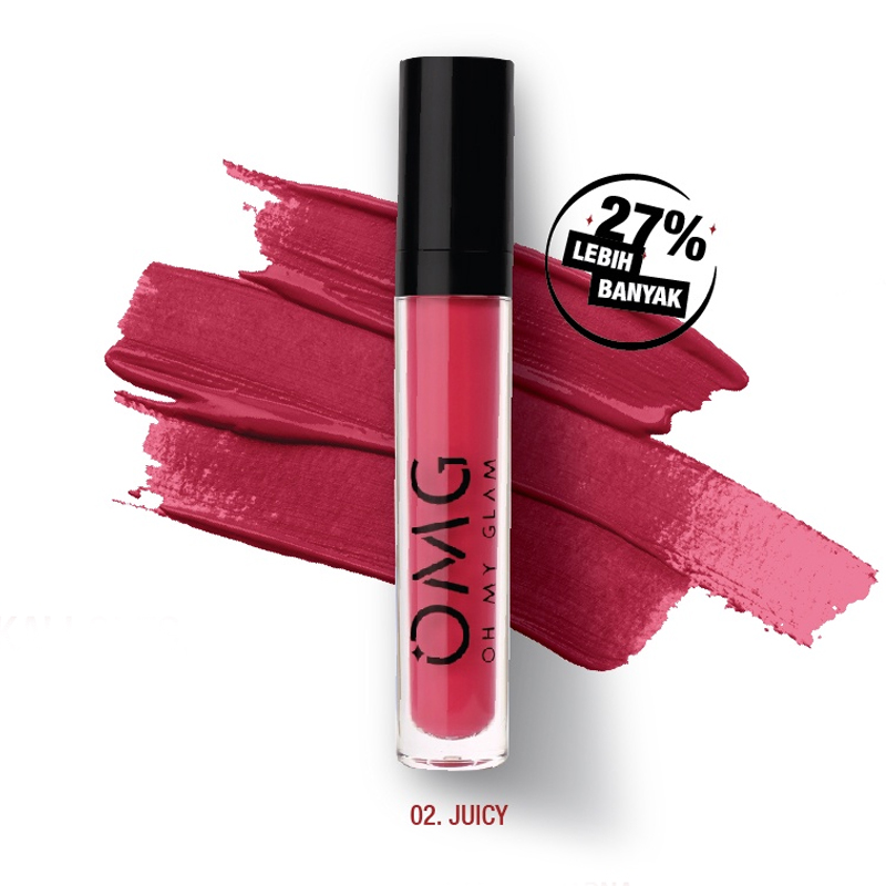 OMG Oh My Glam Matte Kiss Lip Cream 02 Juicy 3.5gr | Gogobli