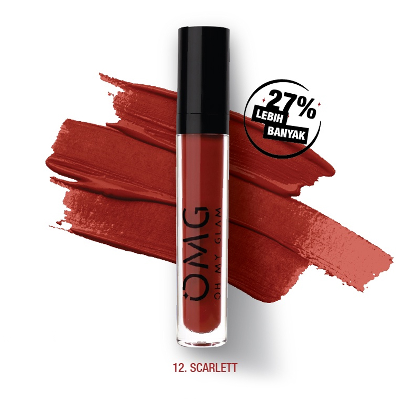 OMG Oh My Glam Matte Kiss Lip Cream 12 Scarlet 3.5gr | Gogobli