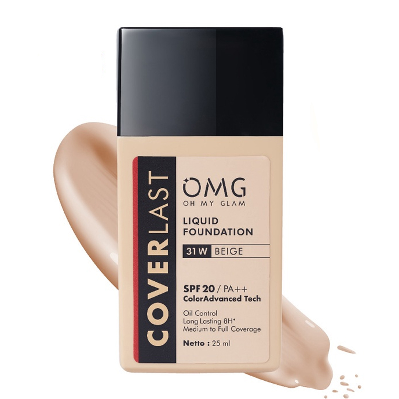 OMG Oh My Glam Coverlast Liquid Foundation 31 W Beige 25ml | Gogobli