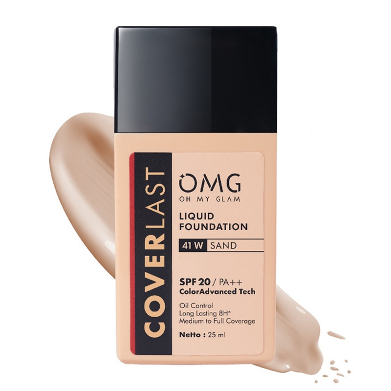 OMG Oh My Glam Coverlast Liquid Foundation 41 W Sand 25ml | Gogobli