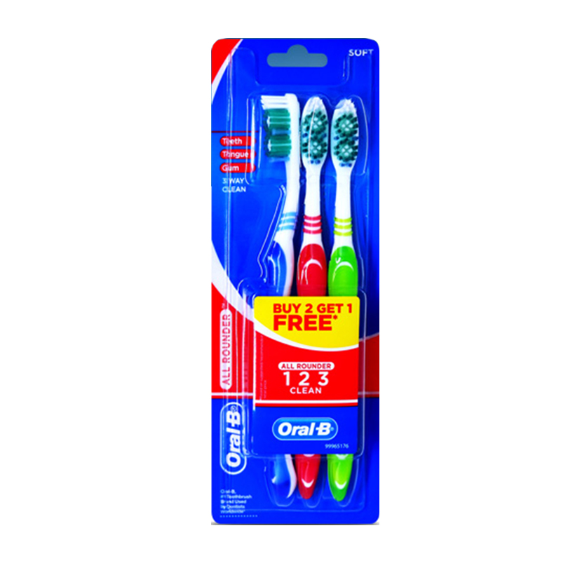 Oral B All Rounder 123 Clean 40 Soft Blister Card 3s | Gogobli