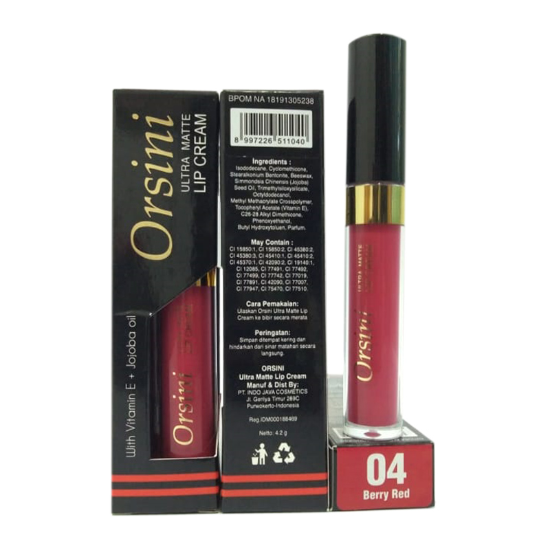 Orsini Lip Cream Berry Red No. 04 4.2gr | Gogobli
