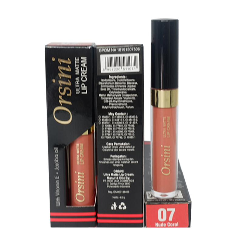 Orsini Ultra Matte Lip Cream No.07 Nude Coral 4.2gr | Gogobli