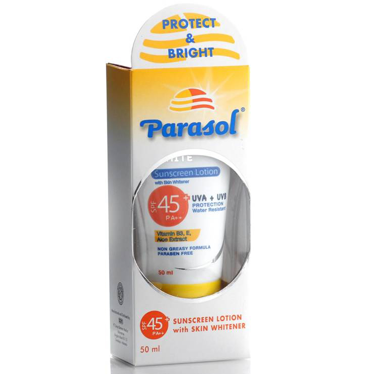Parasol Sunscreen Lotion Whitener SPF 45 50gr | Gogobli