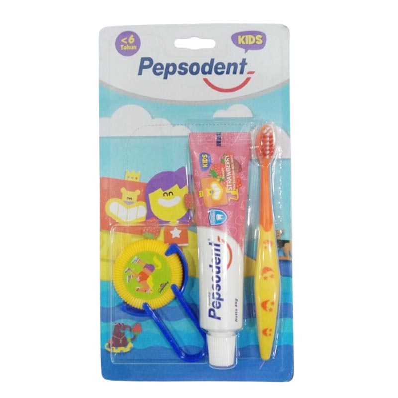 Pepsodent Kids Pasta Gigi Sweet Strawberry + Sikat Gigi (45gr+1pc) | Gogobli