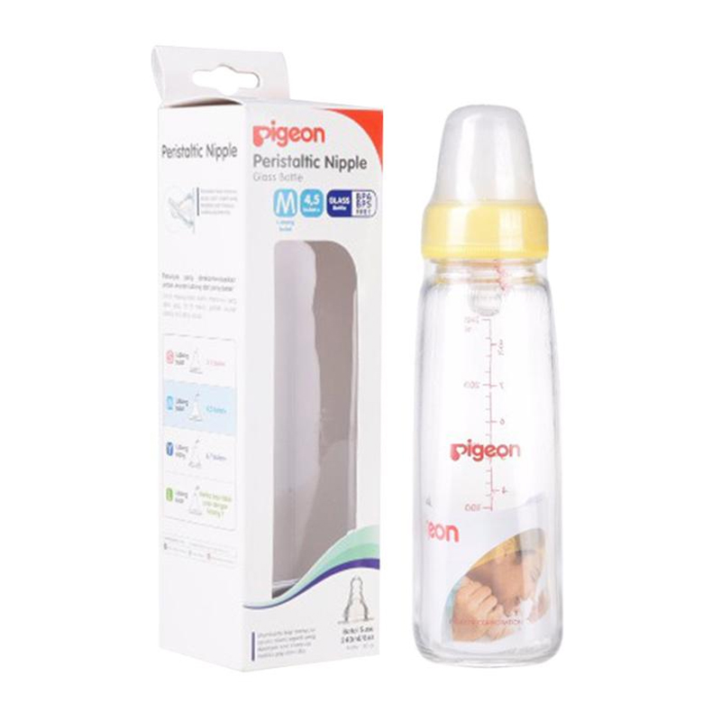 Pigeon Botol Susu Kaca K-8 Yellow 240ml | Gogobli