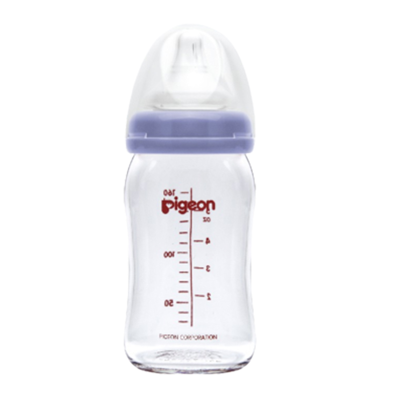 Pigeon Botol Susu Kaca Wide Neck Purple 160ml | Gogobli