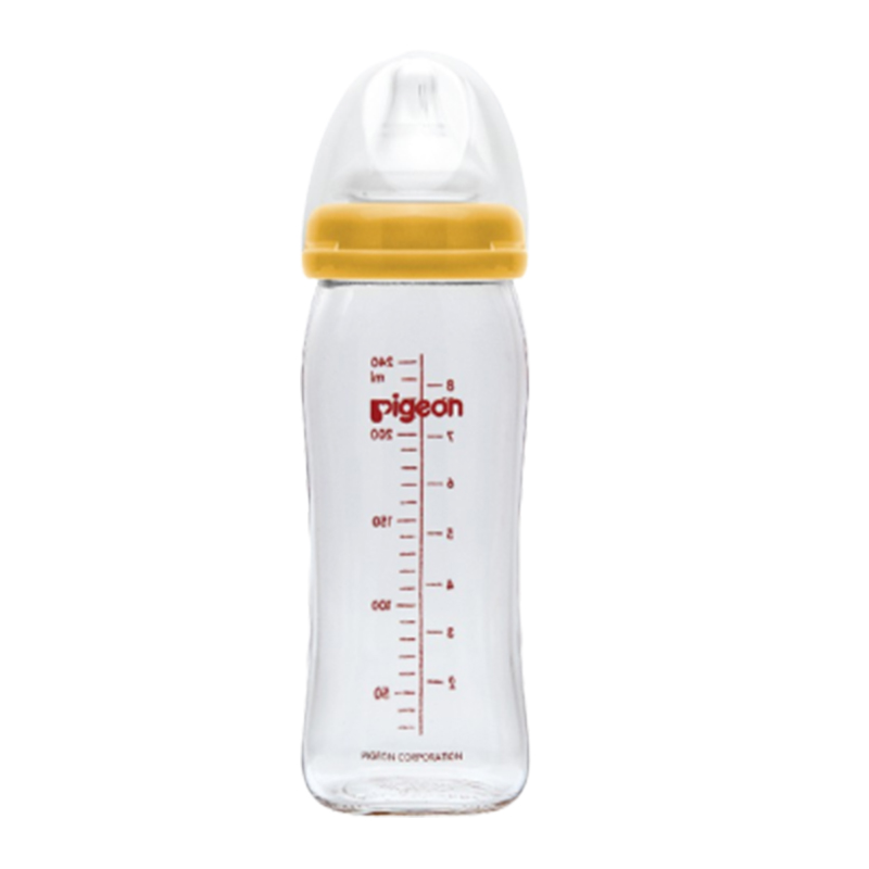 Pigeon Botol Susu Kaca Wide Neck Orange 240ml | Gogobli