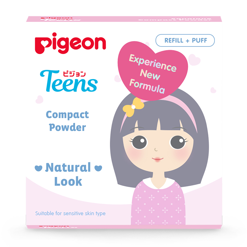 Pigeon Teens Compact Powder Natural Look Beige Refill 14gr | Gogobli