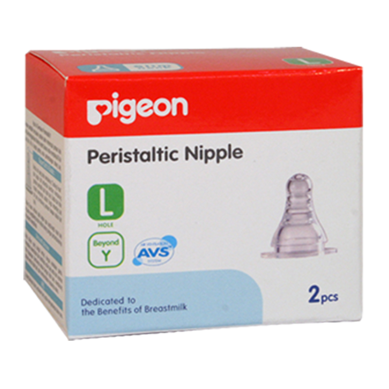 Pigeon Peristaltic Slim Neck Nipple 2s L | Gogobli