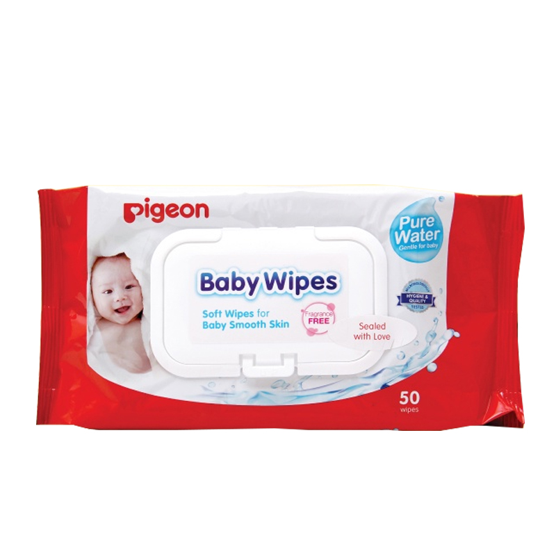 Pigeon Baby Wipes Pure Water Flip Top 50s | Gogobli