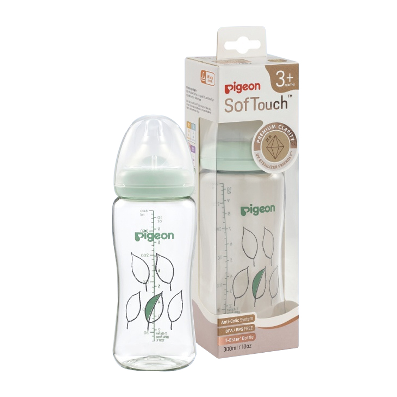 Pigeon Botol T-Ester Wide Neck P-Plus Nipple Light Green 300ml | Gogobli