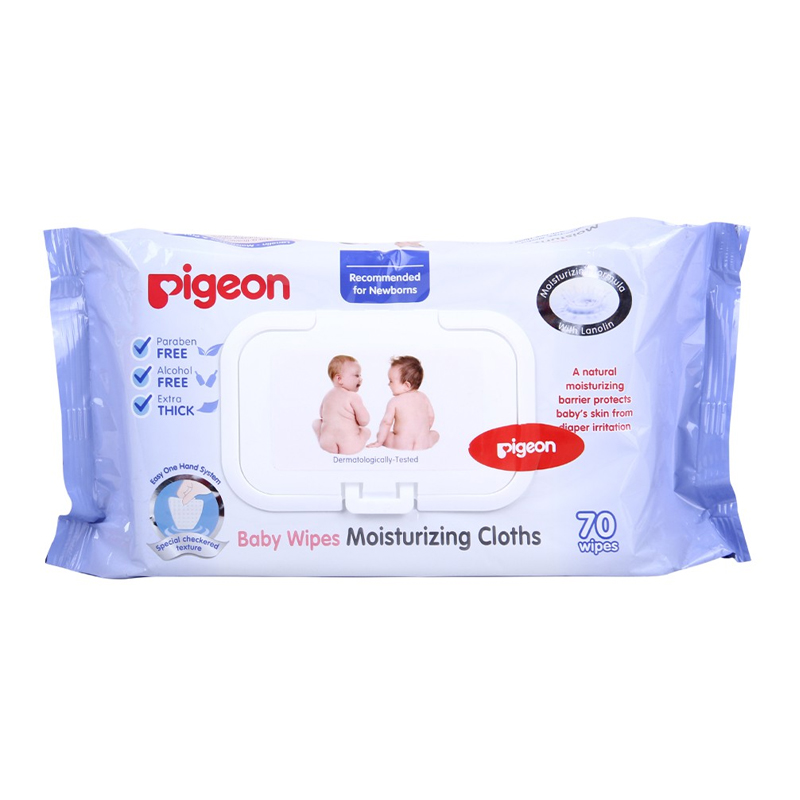 Pigeon Baby Wipes Moisturizing Cloths 70s | Gogobli