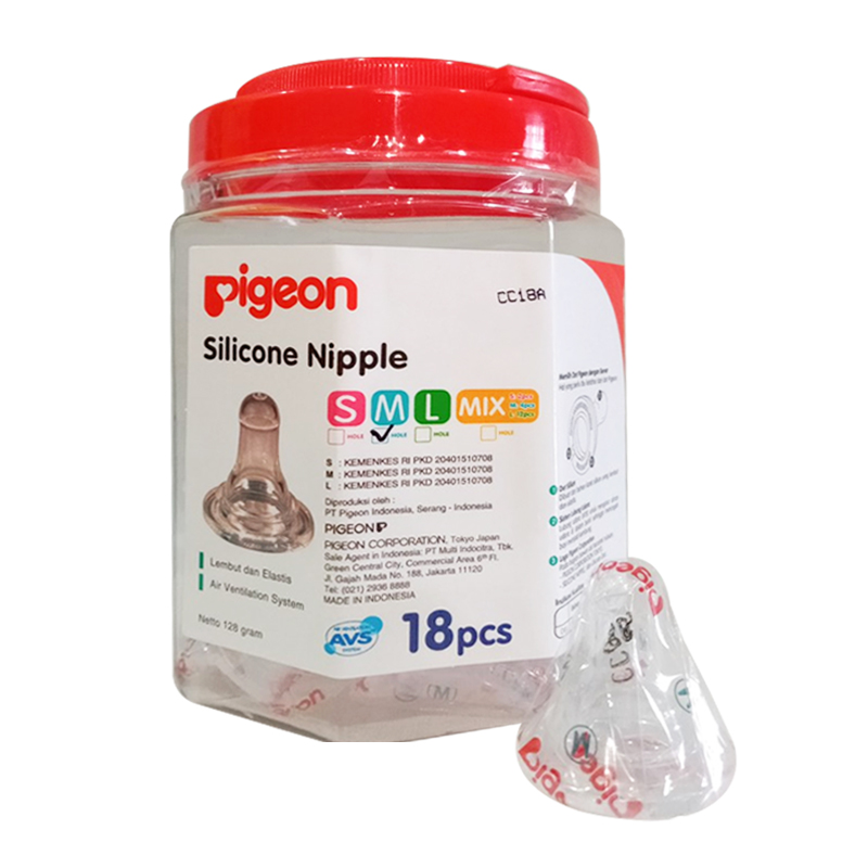 Pigeon Silicone Nipple Eco Toples Size M 18s | Gogobli