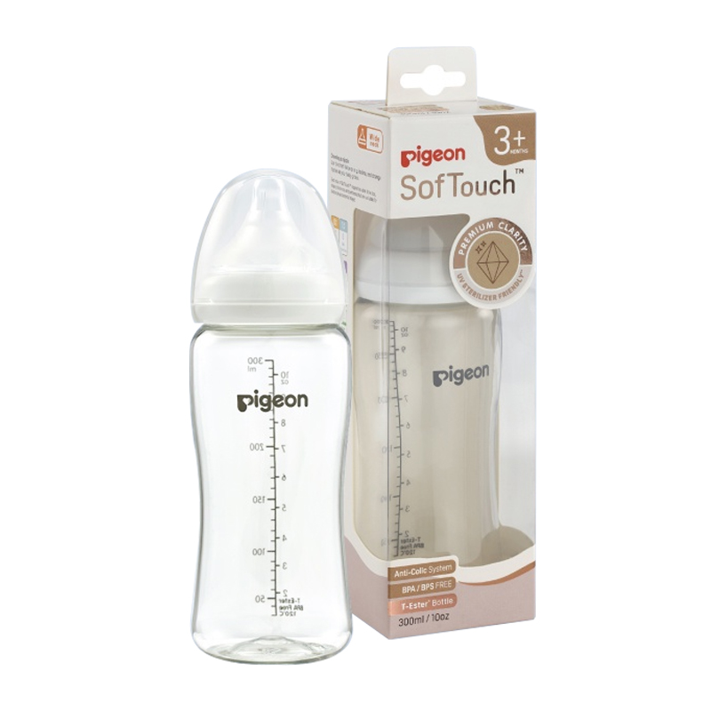 Pigeon Botol T-Ester Wide Neck P-Plus Nipple White 300ml | Gogobli