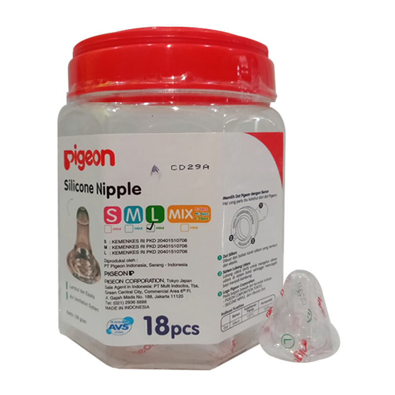 Pigeon Silicone Nipple Eco Toples Size L 18s | Gogobli