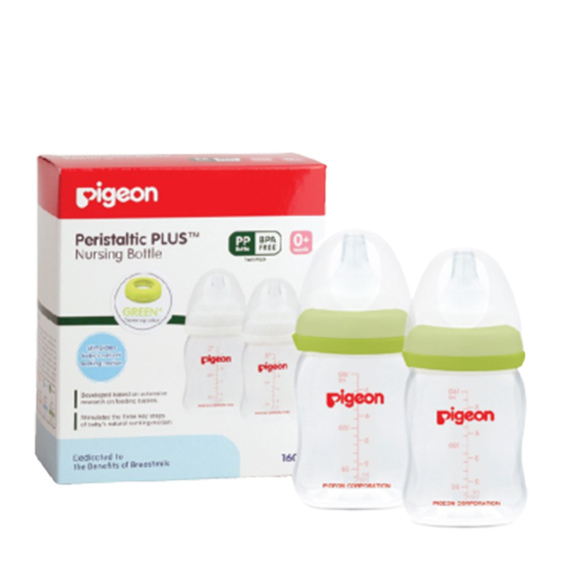 Pigeon Botol Susu PP Wide Neck Green 160ml - 2pcs | Gogobli