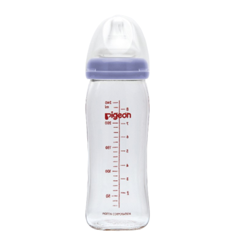 Pigeon Botol Susu Kaca Wide Neck Purple 240ml | Gogobli