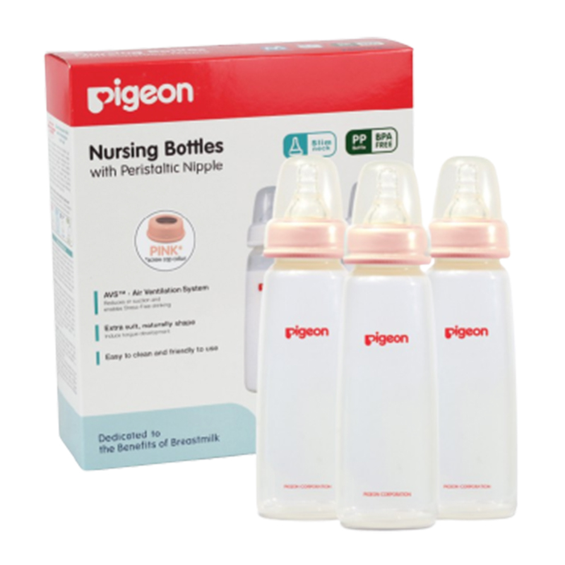 Pigeon Botol Susu PP KP Pink Triple Pack 240ml | Gogobli