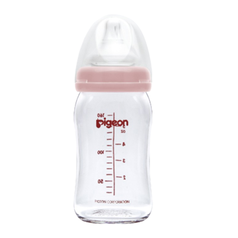 Pigeon Botol Susu Kaca Wide Neck Pink 160ml | Gogobli