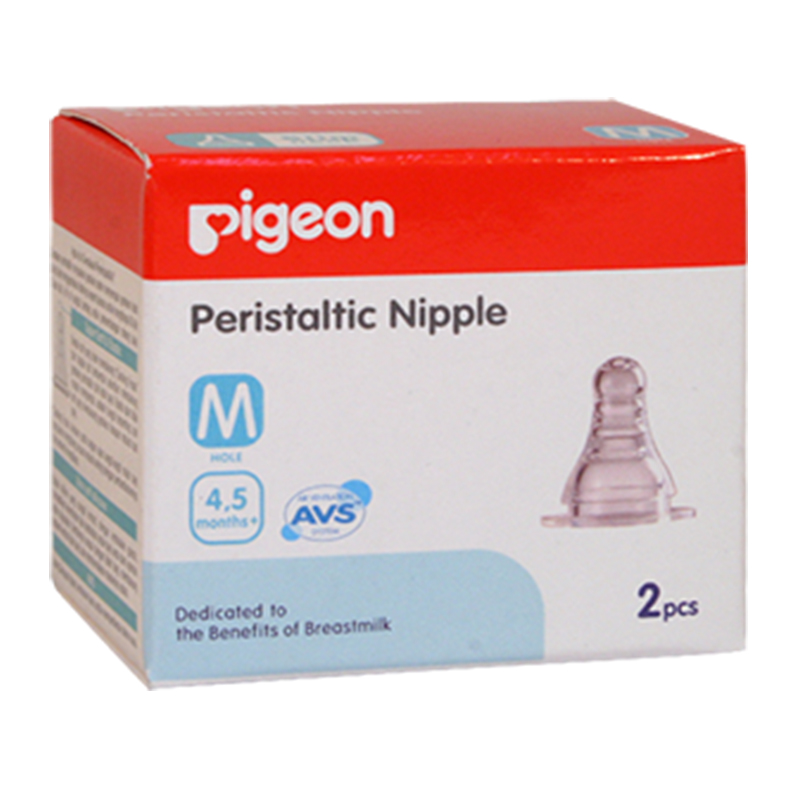 Pigeon Peristaltic Slim Neck Nipple 2s M | Gogobli