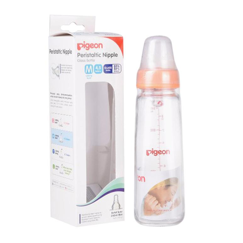 Pigeon Botol Susu Kaca K-8 Orange 240ml | Gogobli
