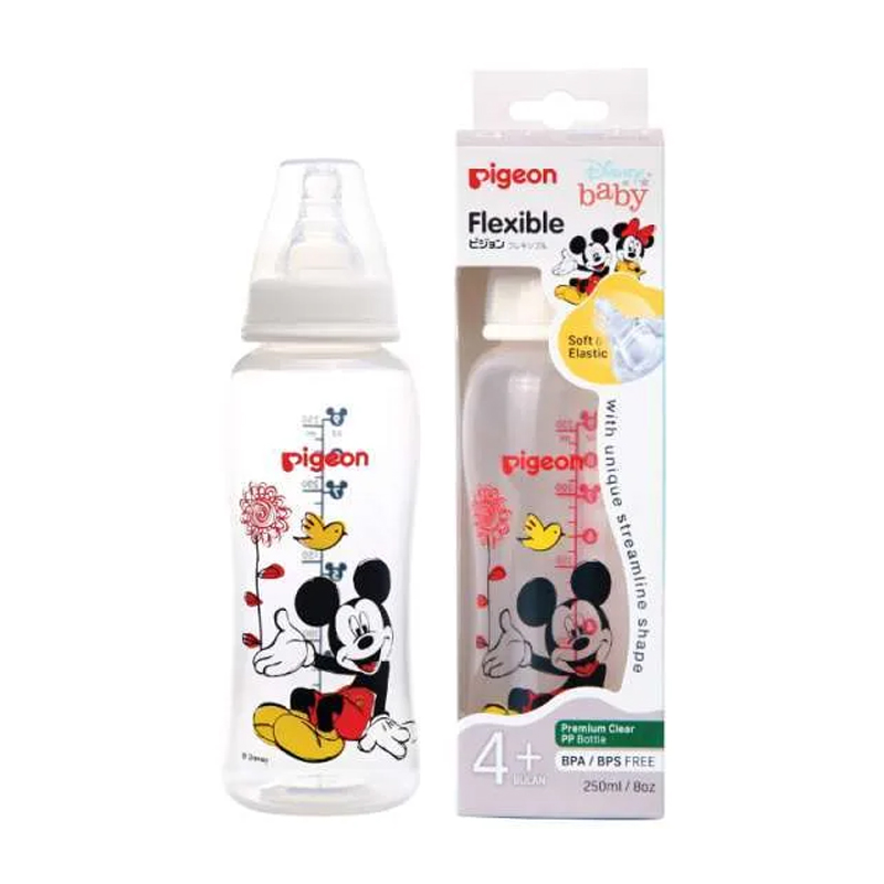 Pigeon Botol PP Clear Streamline Nipple Type S Mickey 250ml | Gogobli