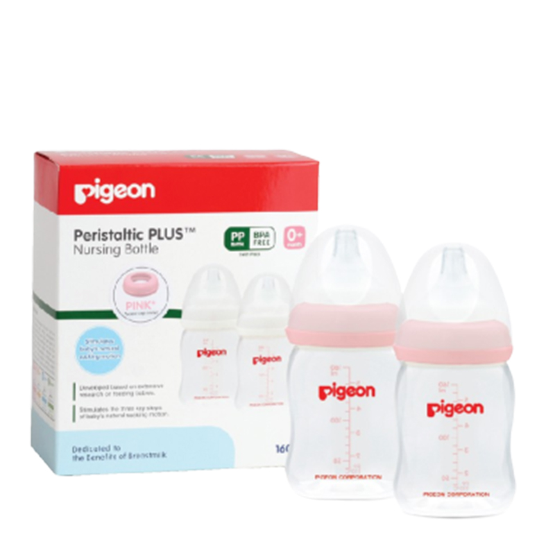 Pigeon Botol Susu PP Wide Neck Pink 160ml - 2pcs | Gogobli