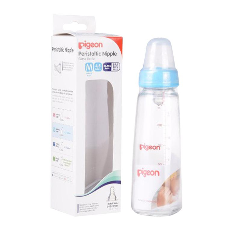 Pigeon Botol Susu Kaca K-8 Light Blue 240ml | Gogobli