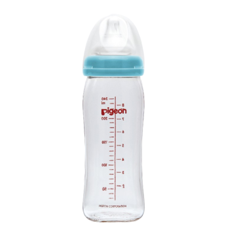 Pigeon Botol Susu Kaca Wide Neck Blue 240ml | Gogobli