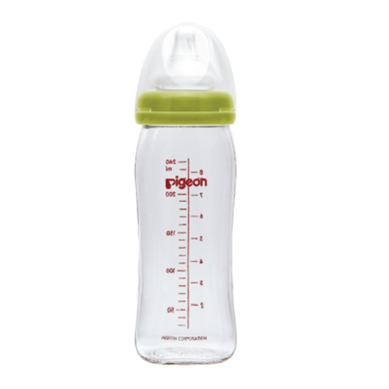 Pigeon Botol Susu Kaca Wide Neck Green 240ml | Gogobli