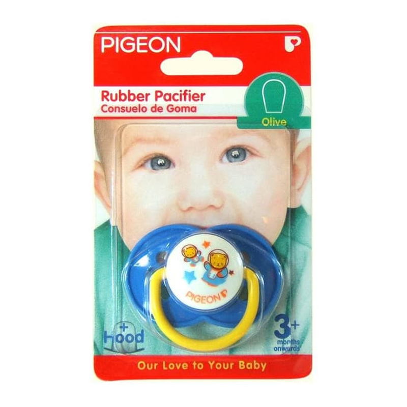 Pigeon Rubber Pacifier Olive Flower Step 2 - Blue | Gogobli
