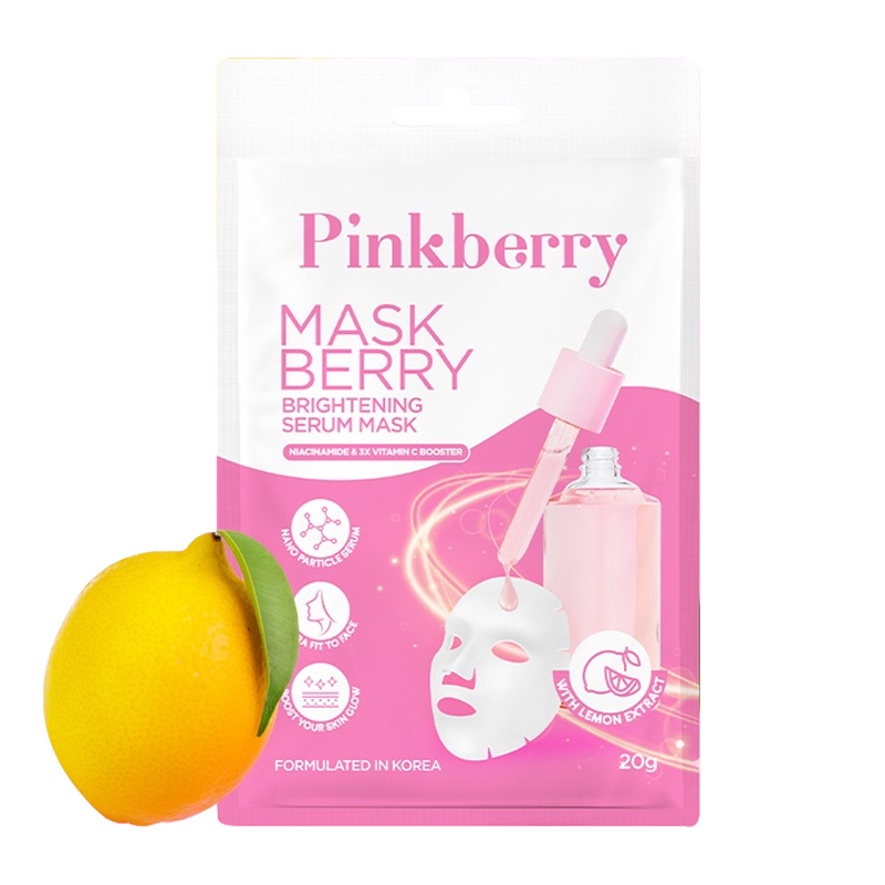 Pinkberry Mask Berry Brightening Serum Mask With Lemon 20gr | Gogobli