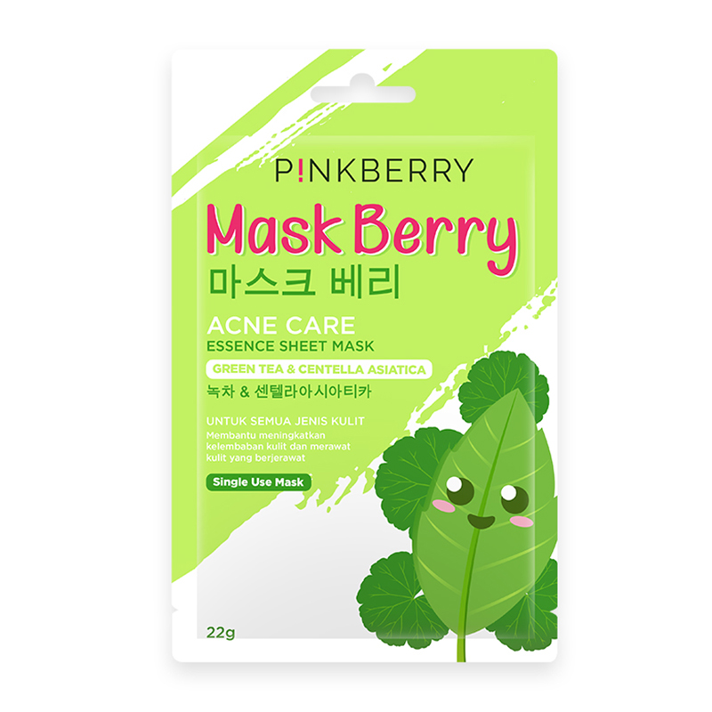 Pinkberry Mask Berry Acne Care Green Tea And Centella Asiatica 22gr | Gogobli
