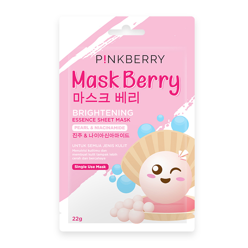 Pinkberry Mask Berry Brightening Pearl And Niacinamide 22gr | Gogobli