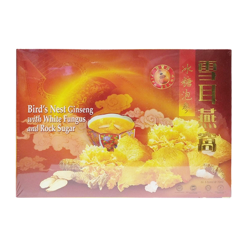 Birds Nest Ginseng With White Fungus And Rock Sugar (6 Botol @ 70ml) | Gogobli