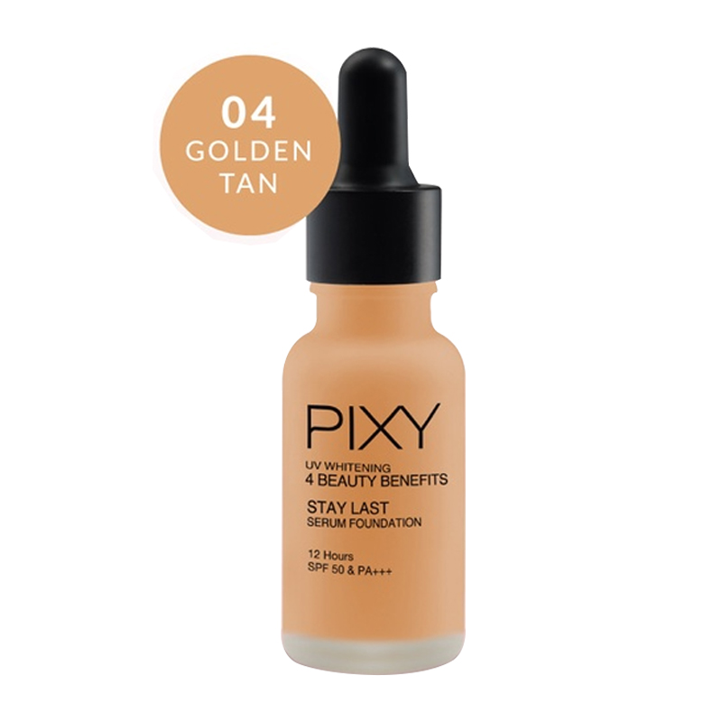 Pixy UV Whitening 4 Beauty Benefits Stay Last Serum Foundation 04 Golden Tan 17ml | Gogobli