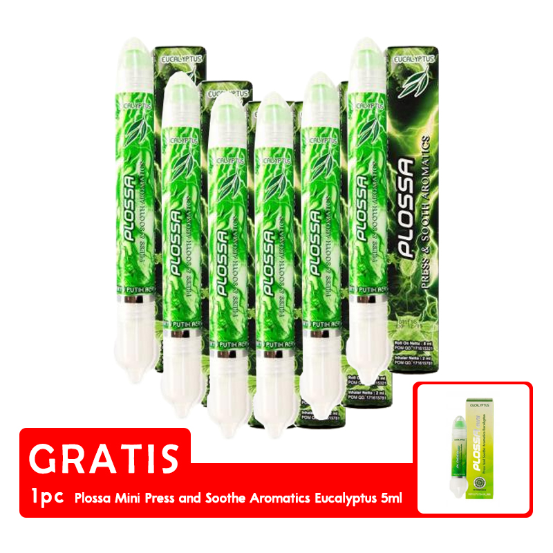Plossa Minyak Kayu Putih Eucalyptus 10ml (BELI 6 Pcs GRATIS 1pc Plossa Mini Press And Soothe Aromatics Eucalyptus 5ml) | Gogobli