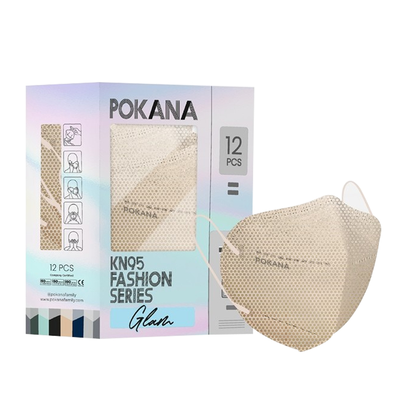 Jual Pokana KN95 Face Mask Fashion Series Glam Champagne Gold 12s
