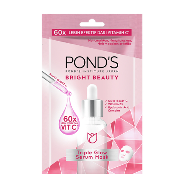 Ponds Bright Beauty Triple Glow Serum Mask 20gr | Gogobli