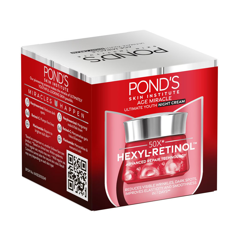 Ponds Age Miracle Ultimate Youth Night Cream 50X Hexyl-Retinol 9gr | Gogobli