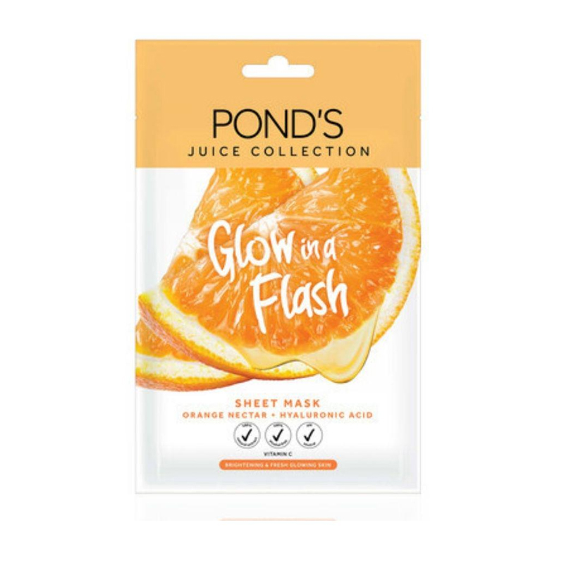 Ponds Juice Collection Sheet Mask Orange Nectar Plus Hyaluronic Acid 20gr | Gogobli