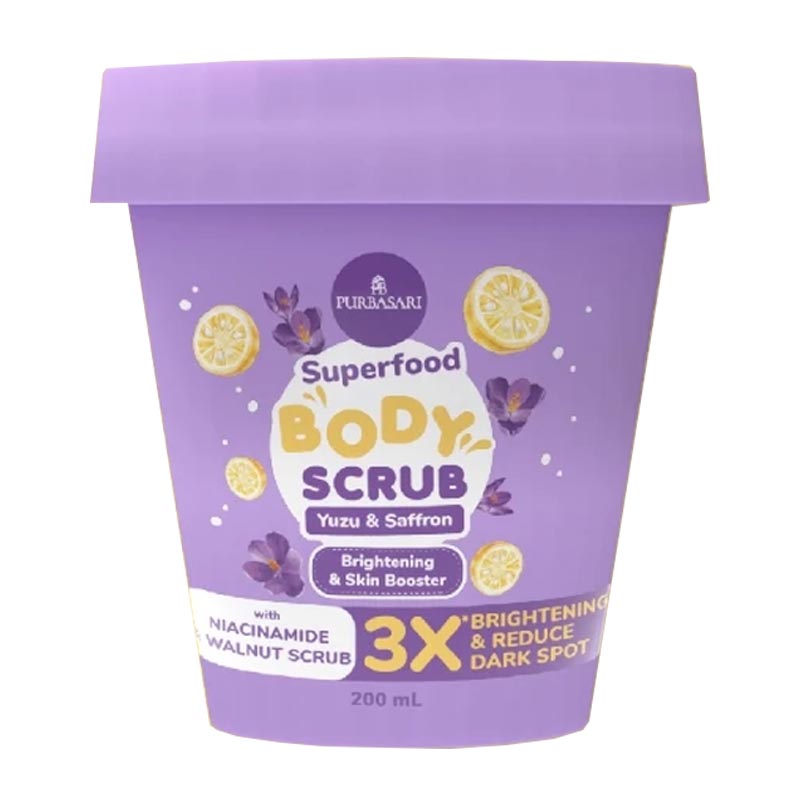 Purbasari Superfood Body Scrub Yuzu & Saffron 200 Ml | Gogobli