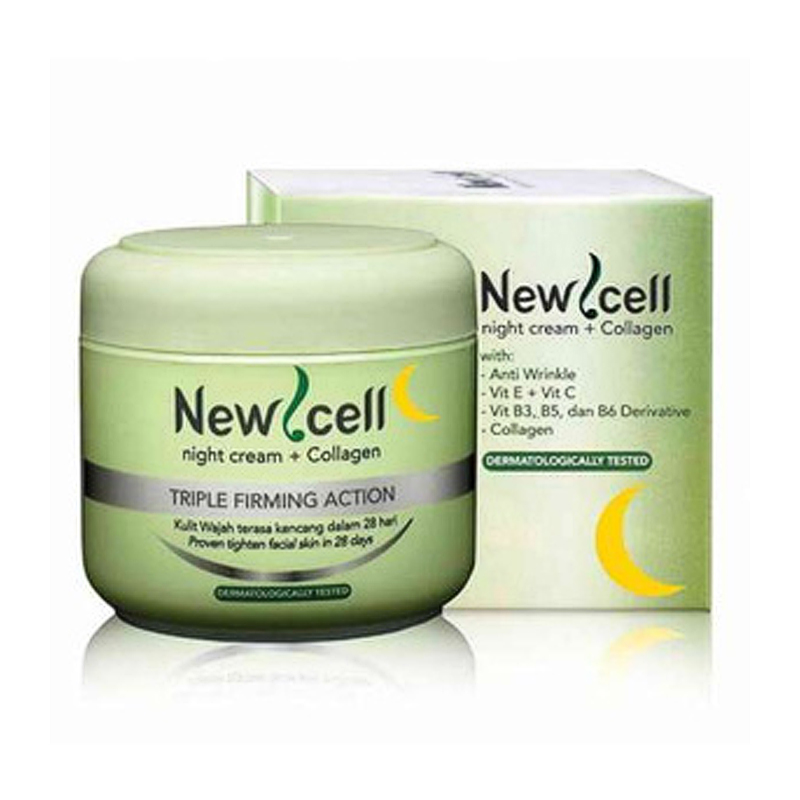 Purbasari New Cell Night Cream Plus Collagen 35gr | Gogobli