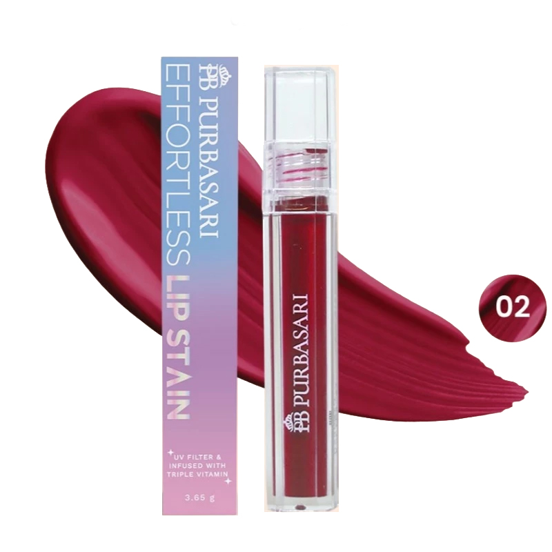Purbasari Effortless Lip Stain 02. Ruby Red | Gogobli