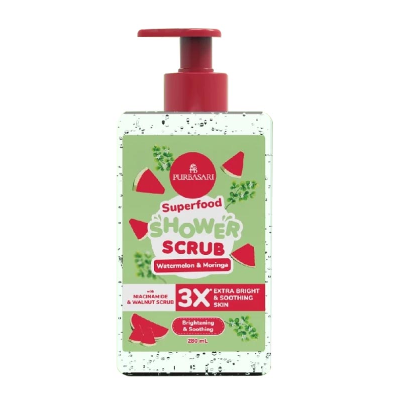 Purbasari Superfood Shower Scrub Watermelon & Moringa 280 Ml | Gogobli