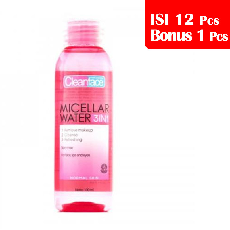 Purbasari Clean Face Micellar Water 3In1 Normal Skin 100ml (PAKET ISI 12pcs BONUS 1pc) | Gogobli