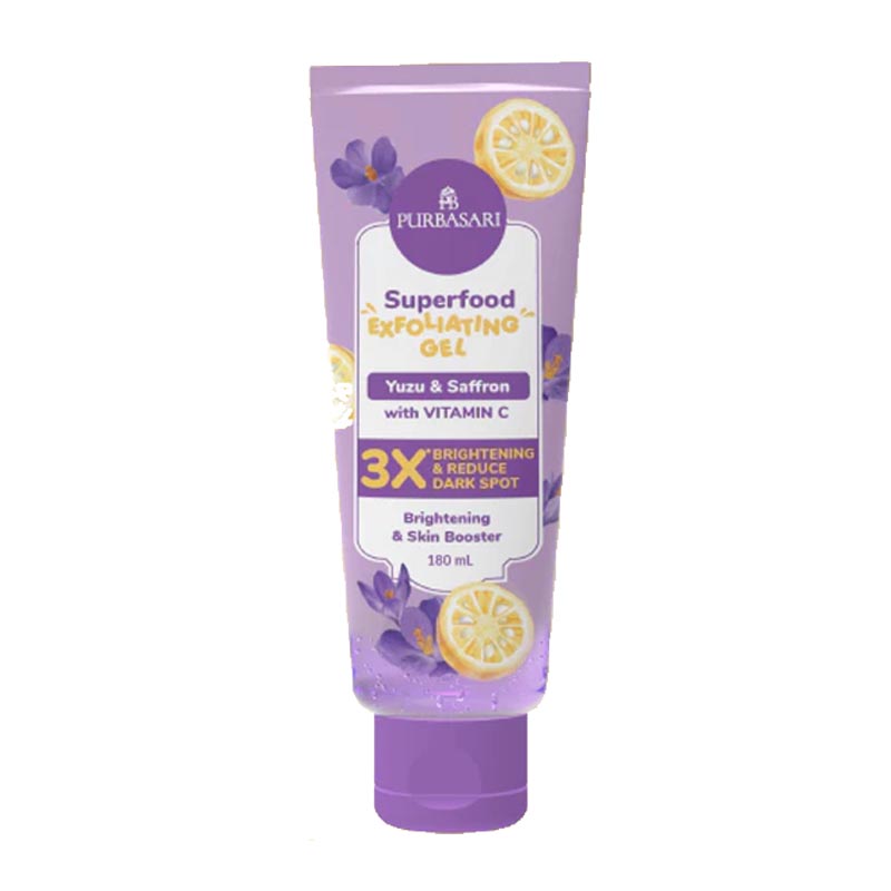 Purbasari Superfood Body Exfoliating Gel Yuzu & Saffron 180 Ml | Gogobli