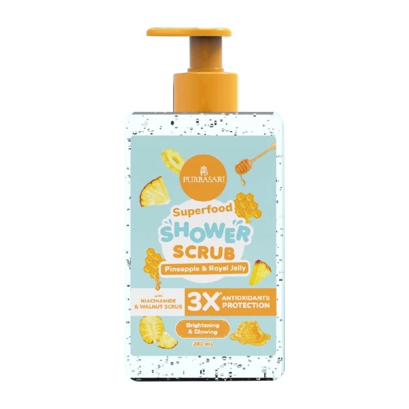 Purbasari Superfood Shower Scrub Pineapple & Royal Jelly 280 Ml | Gogobli