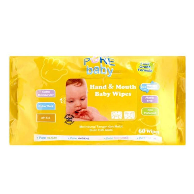 Jual Pure Baby Hand and Mouth Baby Wipes Orange 60s HBHoz